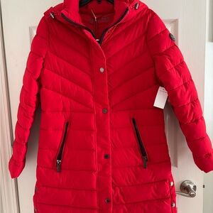 Michael Kors Vibrant Red Puffer Coat